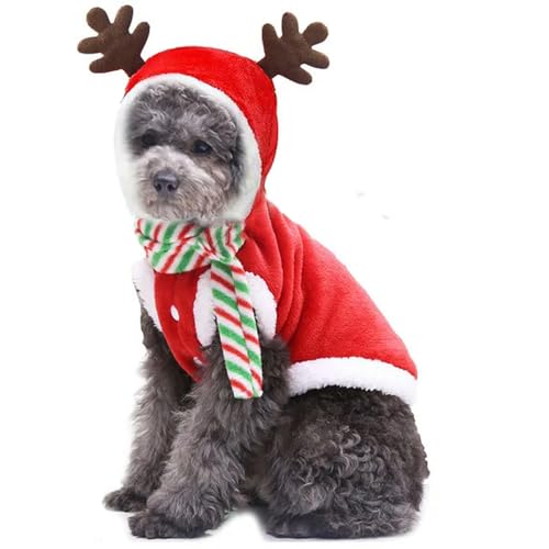 Hundekleidung Winter Warme Haustier Kleidung für Kleine Mittlere Hunde Claus Hund Katzen Hoodies Weihnachten Hunde von VERIMP