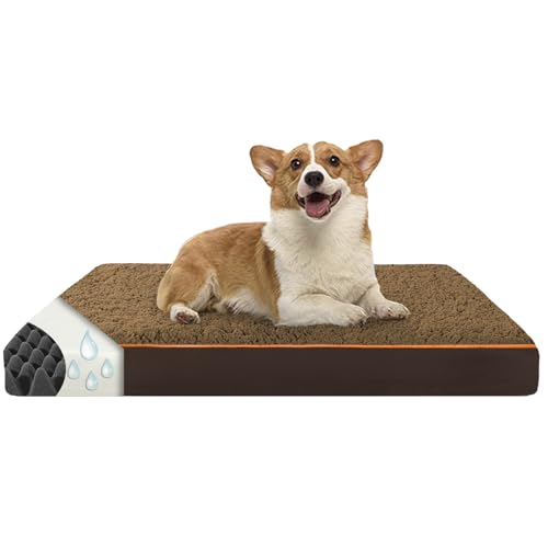 VERTUPET Orthopädisches Hundebett mit Memory Foam 75 * 50 * 8cm, Waschbare Abdeckung und Flauschigem Hundekissen für Große Hunde, Hundesofa, und Kistenmatte von VERTUPET