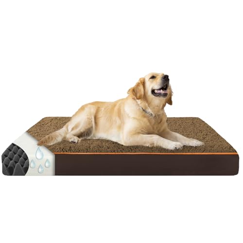 Orthopädisches Hundebett mit Memory Foam, Waschbare Abdeckung und Flauschigem Hundekissen für Große Hunde, Hundesofa, und Kistenmatte von VERTUPET