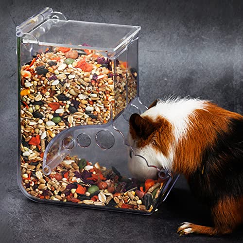 VERTUPET Hamster Futterspender, Automatischer Hamsterfutterautomat, Große Kapazität, Transparent, Schwerkraft-Futterstation Geeignet für Hamster, Meerschweinchen, Papageien, Mini-Igel (400ml) von VERTUPET