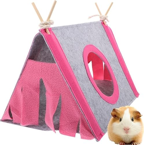 VERTUPET Meerschweinchen-Versteck Bett Haus Kleintierversteck Stabiles Meerschweinchen Spielzeug Käfig Zubehör für Kaninchen Chinchillas Hamster Frettchen Igel Bunny Glider Ratten (Rosa M) von VERTUPET