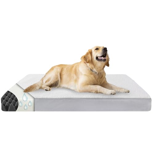 VERTUPET Orthopädisches Hundebett 110x80x8cm mit Memory Foam, Waschbare Abdeckung und Flauschigem Hundekissen für Große Hunde, Hundesofa, und Kistenmatte von VERTUPET