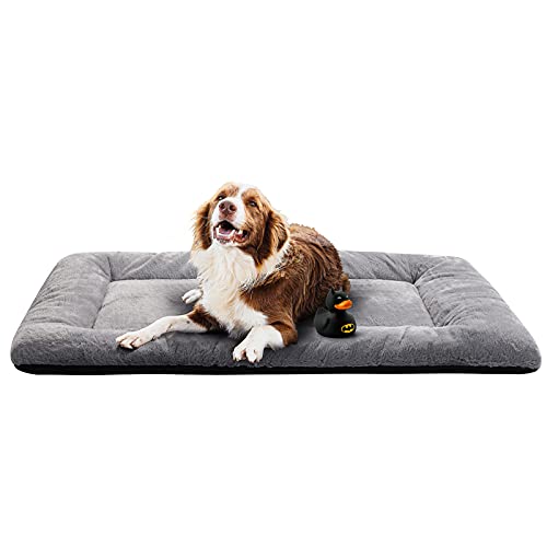 VERZEY Hundebett-Pad für extra große Hunde, passend für Hundekäfige, ultraweiches Hundebett, waschbar und rutschfest, für Hunde, gemütliche Schlafmatte, Grau 121,9 cm von VERZEY