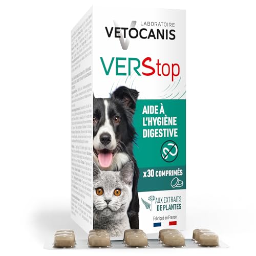 VETOCANIS AnimoConcept Vetocanis - Tabletten gegen Hunde- und Katzenwürmer - Pflanzenextrakte - Fleischaroma 1 x 30 Stücke von VETOCANIS