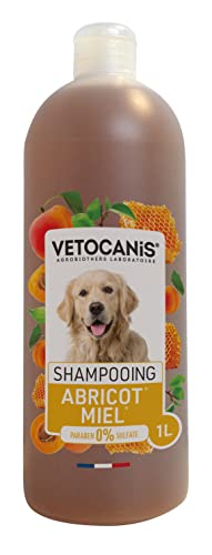 Vetocanis - Hundeshampoo für den täglichen Gebrauch, weich und erfrischend für das Fell – geeignet für alle Felltypen – Shampoo für Welpen – ohne Silikon oder Parabene – Aprikose & Honig – 1 l von VETOCANIS