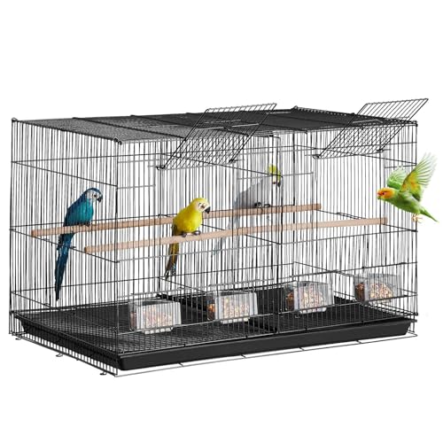 VEVOR 76,2 cm großer Vogelkäfig, stapelbar, unterteilt, kleiner Sittichkäfig für Papageien, Kanarienvögel, Nymphensittiche, Finken, Wellensittiche, Aras, Haustier-Reise-Vogelkäfig mit Griff und von VEVOR