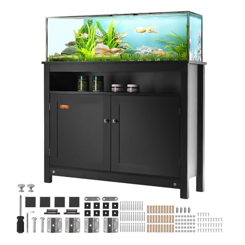 VEVOR Aquariumständer, 40 Gal Fischtankständer, 927 x 400 x 760 mm MDF Schildkrötentankständer, 152 kg Tragkraft, Reptilientankständer mit Lagerung, Schrank & Hardware-Kit, Schwarz von VEVOR