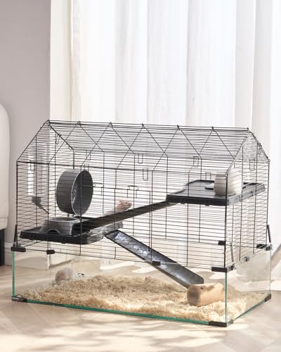 VEVOR Hamsterkäfig, 360°-Sicht, transparenter Hamsterlebensraum, Kleintierkäfig, 75x44x61 cm, belüfteter Mäusekäfig mit Wasserflasche, Rattenkäfig, tragbares Hamsterhaus für Ratten, Meerschweinchen von VEVOR