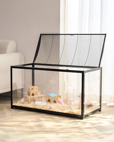 VEVOR Hamsterkäfig, 360°-Sicht, transparenter Hamsterlebensraum, Kleintierkäfig, 96x47x55 cm, belüfteter Mäusekäfig mit Vordertür, Rattenkäfig, tragbares Hamsterhaus für Ratten, Meerschweinchen von VEVOR