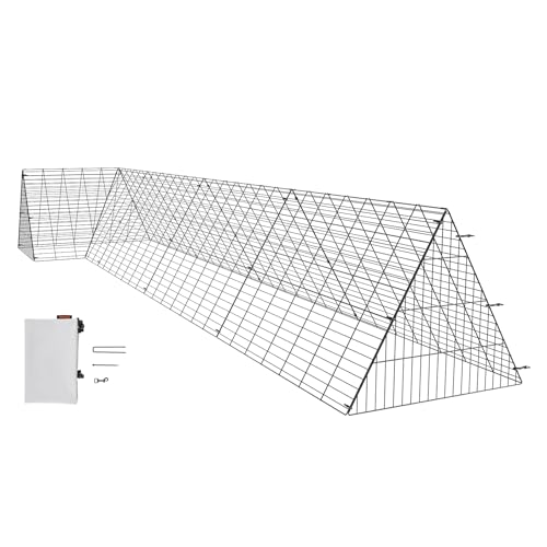 VEVOR Hühnertunnel, 400 x 100 x 61,5 cm (L x B x H) Hühnerkäfig für den Hof, tragbare Hühnertunnel für draußen mit Eckrahmen, Hühnerstall-Auslauf, geeignet für Hühner, Enten, Kaninchen von VEVOR