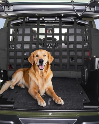 VEVOR Hunde Autobarriere Trennwand Hundegitter (144 x 72 cm) für Jeep Wrangler JK 2007–2017 JL 20018–2024, Haustierbarriere passt hinter den Laderaum der Rücksitze, Autobarriere für SUVs Lkws von VEVOR