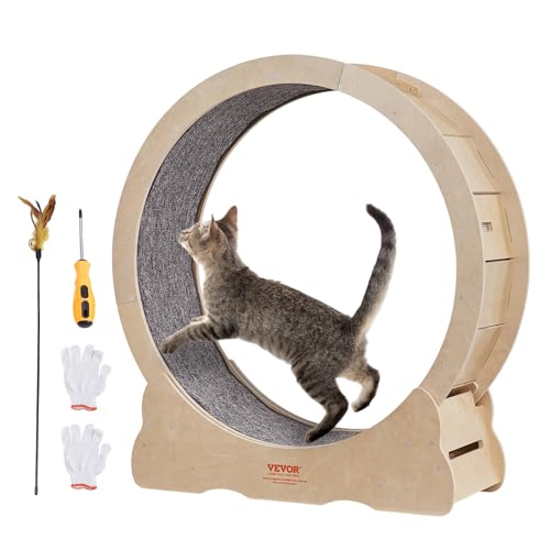 VEVOR Katzenlaufrad 910x320x970mm Laufrad Katzen aus Birken-& Pappelsperrholz Katzenrad Geräuscharm Abnehmbare Innenmatte Cat Wheel Geeignet für Katzen mit einem Gewicht von 3,6 bis 6,6kg von VEVOR