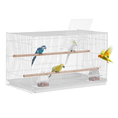 VEVOR Vogelkäfig, 760x460x455mm Metallkäfig für kleine Papageien, Kanarienvögel, Nymphensittiche, Unzertrennliche, Finken, Wellensittiche, Conures, Vogelhaus für unterwegs mit Griff & Sitzstangen von VEVOR