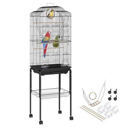 VEVOR Vogelvoliere 46x36x152cm Vogelkäfig aus Q195-Kohlenstoffstahl Vogelhaus für 2-3 mittelgroße bis große Vögel Voliere mit Sicherheitstür Vogelheim Vogelbauer von VEVOR