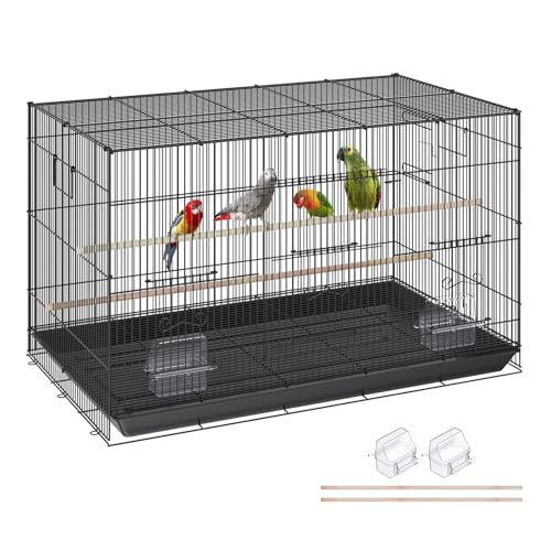 VEVOR Vogelvoliere 76x46x45cm Vogelkäfig aus Q195-Kohlenstoffstahl Vogelhaus für 2-3 mittelgroße bis große Vögel Voliere mit Sicherheitstür Vogelheim Vogelbauer von VEVOR