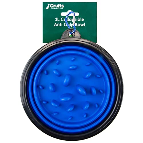 VFM/Crufts Collapsible Anti Gulp Travel Pet Food Bowl, 1 Litre von VFM e-Store