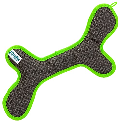 VFM/Crufts Hundespielzeug, Knochenform, Robustes Spielzeug mit Quietscher, Grün und Grau (Größe: 48,5 x 19 x 5 cm) von VFM e-Store