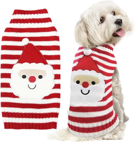 Hund Pullover Weihnachten Weihnachts Haustier Katze Hunde Pullover Gestrickter Hundepulli Weihnachten Weihnachtspullover Hund Weihnachtsoutfit Hund für Kleine Mittlere Große für Hund,Weiß XL von VFY