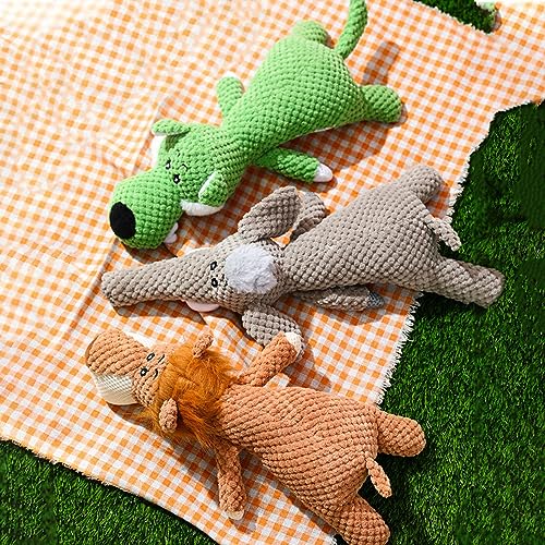 1PC Hund Plüsch Spielzeug Kauen Interaktiv Angst Lindern Langlebig Weiche Gefüllte Quietschen Spielzeug für Welpen Haustiere (Löwe) von VGEBY