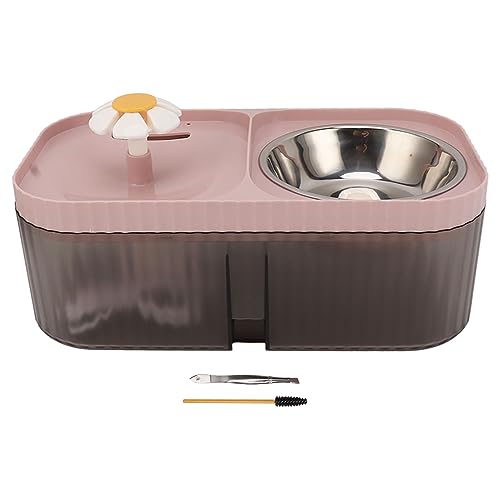 Tbest Katzenfutter-Wasserspender, Schwerkraft-Haustier-Selbstfutterspender, Trockenfutternapf und Bewässerungsspender 2 in 1 für Kleine, Mittelgroße Hunde, Welpen, Kätzchen Im (Rosa) von VGEBY