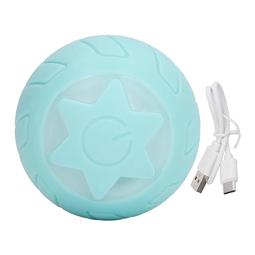 VGEBY Intelligenter Spielzeugball für Haustiere, ABS und Silikon, Automatisches Rollspielzeug für Katzen, Interaktiver Ball für zu Hause (Blau) von VGEBY