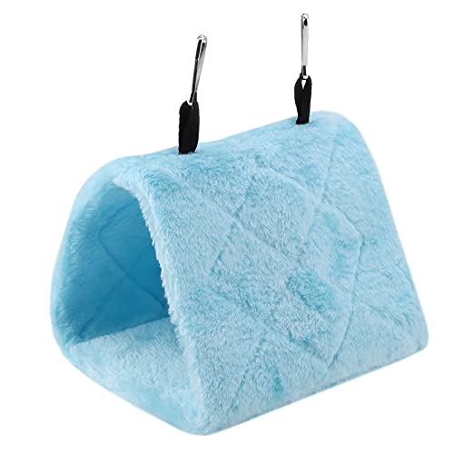 Weiches Plüsch-Hängemattenbett für Vögel, Einfach Aufzuhängen, Winterwarm, Vorder- und Hintereingang (Blue) von VGEBY