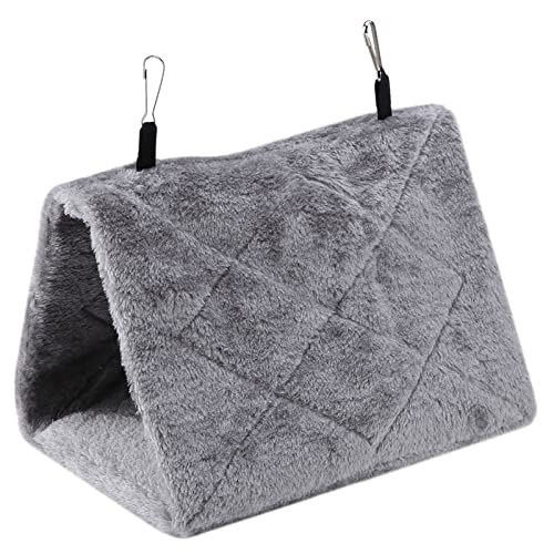 Weiches Plüsch-Hängemattenbett für Vögel, Einfach Aufzuhängen, Winterwarm, Vorder- und Hintereingang (Gray) von VGEBY