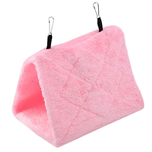 Weiches Plüsch-Hängemattenbett für Vögel, Einfach Aufzuhängen, Winterwarm, Vorder- und Hintereingang (PINK) von VGEBY