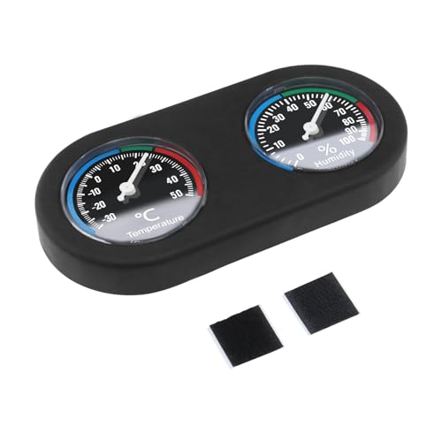 VGOL Thermometer Und Hygrometer für Reptilien 2-in-1 Mini-Thermometer mit Runder Form Und Doppelzifferblatt Und Feuchtigkeitsmesser für Terrarien Eidechsen Spinnen Chamäleons Haustiere von VGOL