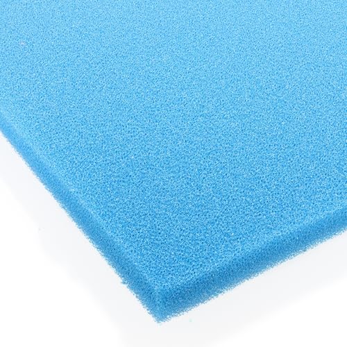 VIALIA Filterschaum blau 100x100x3 cm PPI 30 fein, Filtermatte Teich und Aquarium, zuschneidbar, zur optimalen Verwendung als Filtermedium in Teichfiltern von VIALIA