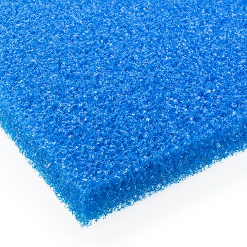 VIALIA Filterschaum blau 100x100x5 cm PPI 10 grob, Filtermatte Teich und Aquarium, zuschneidbar, zur optimalen Verwendung als Filtermedium in Teichfiltern von VIALIA