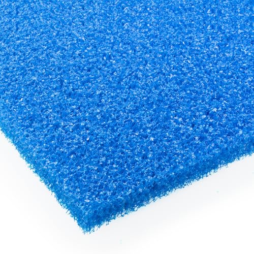 VIALIA Filterschaum blau 50x50x2 cm PPI 10 grob, Filtermatte Teich und Aquarium, zuschneidbar, zur optimalen Verwendung als Filtermedium in Teichfiltern von VIALIA