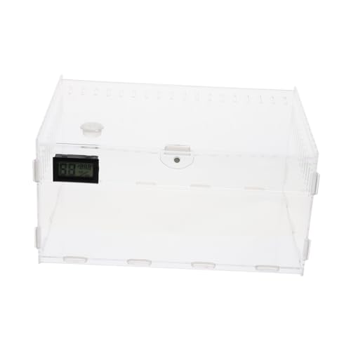 Transparente Reptilienbox aus Robustem Multifunktionaler Terrarienkäfig für Schlangen Eidechsen Frösche und Kleine Schildkröten mit Hygrometer Transparente Reptilienbox aus Robustem Multifunktionaler Terrarienkäfig für Schlangen Eidechsen Frösche und Kleine Schildkröten mit Hygrometer von VICASKY