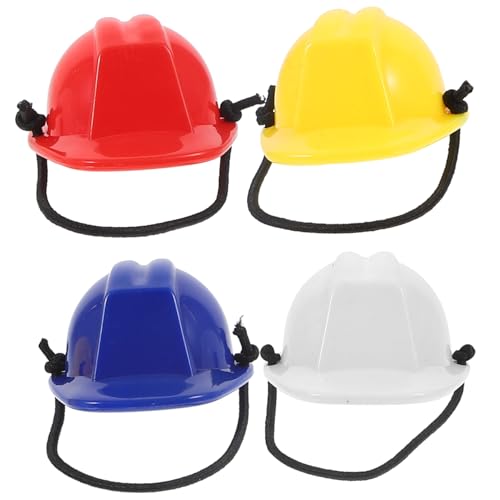 VICASKY 4 Stück Sicherheitshelm für Haustiere safety helmet Puppenhelm für Haustiere bärtiger Drachenhelm Schutzhelm für kleine Tiere der Hut Bartagamenmütze Miniatur-Baubartagame-Hut von VICASKY