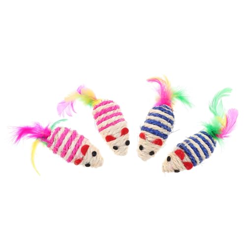 VICASKY 4 Stück Teiliges Sisal Katzenspielzeug Mäuse Interaktives für Kätzchen und Katzen mit Katzenminze Fördert Bewegung und für Drinnen Blau VICASKY 4 Stück Teiliges Sisal Katzenspielzeug Mäuse Interaktives für Kätzchen und Katzen mit Katzenminze Fördert Bewegung und für Drinnen Blau von VICASKY