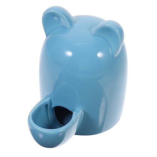 VICASKY Automatischer Hamster Trinkspender Und Futterspender in Katzenohrform - Keramik Tränke Für Hamster Und Haustiere - 100 Ml Blau Ideal Als Trinknapf Oder Trinkflasche Für Hamster von VICASKY