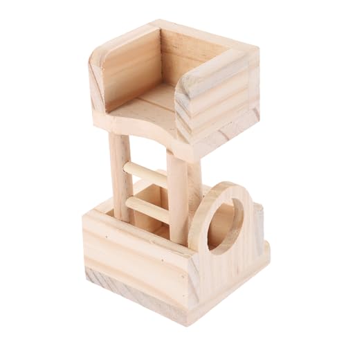 VICASKY Hamster Kletterturm Aus Holz – 13-5 x 8 cm Für Chinchillas - Ratten Und Meerschweinchen – Plattform Mit Leiter Und Versteck Für Aktives Und Erkunden von VICASKY