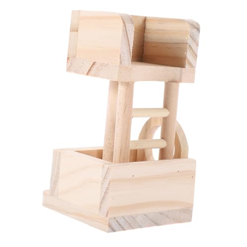 VICASKY Hamster Kletterturm Aus Holz - Aussichtsturm Mit Plattform - Versteck Und Leiter Für Chinchillas Ratten Und Meerschweinchen 13 5 x 8 cm Für Aktive Haustiere von VICASKY