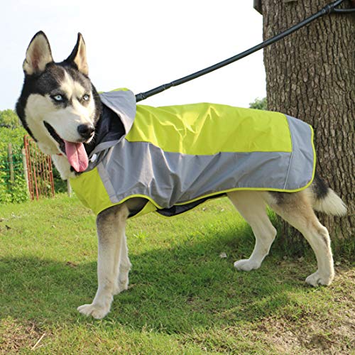 VICTORIE Hund Regenmantel Schneejacke Regensjacke Warm Poncho Herbst/Winter Wasserdicht Winddicht Reflektierende für große mittlere Hund Grün L von VICTORIE