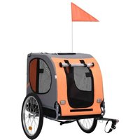 VidaXL Fahrradanhänger Haustiere orange/ grau von VIDAXL