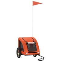 VidaXL Fahrradanhänger Hund 124x53x53cm (L x B x H) orange von VIDAXL