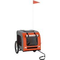 VidaXL Fahrradanhänger Hund 125 x 64 x 66 cm (L x B x H) orange von VIDAXL