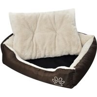 VidaXL Hundebett Braun und Beige 38 cm, 38 cm, 17 cm von VIDAXL