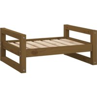 VidaXL Hundebett M (65,5x50,5x28 cm) aus Kiefernholz braun von VIDAXL