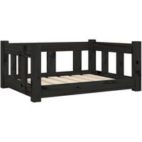 VidaXL Hundebett Massivholz Kiefer schwarz/ braun 50,5 cm, 28 cm, 65,5 cm von VIDAXL