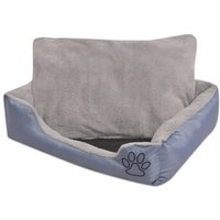 VidaXL Hundebett mit gepolstertem Kissen Grau 58 cm, 58 cm, 19 cm von VIDAXL