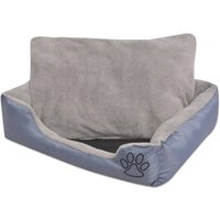 VidaXL Hundebett mit gepolstertem Kissen Grau 70 cm, 70 cm, 20 cm von VIDAXL