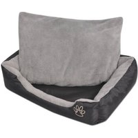 VidaXL Hundebett mit gepolstertem Kissen Schwarz/Grau 48 cm, 48 cm, 18 cm von VIDAXL