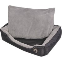 VidaXL Hundebett mit gepolstertem Kissen Schwarz/Grau 58 cm, 58 cm, 19 cm von VIDAXL