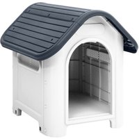 VidaXL Hundehütte 59x75x66cm Polypropylen Hundehaus grau von VIDAXL